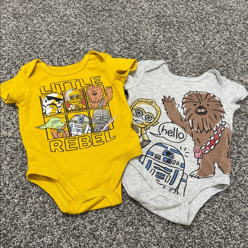 Star Wars Baby Onesies Set - Yellow and Gray